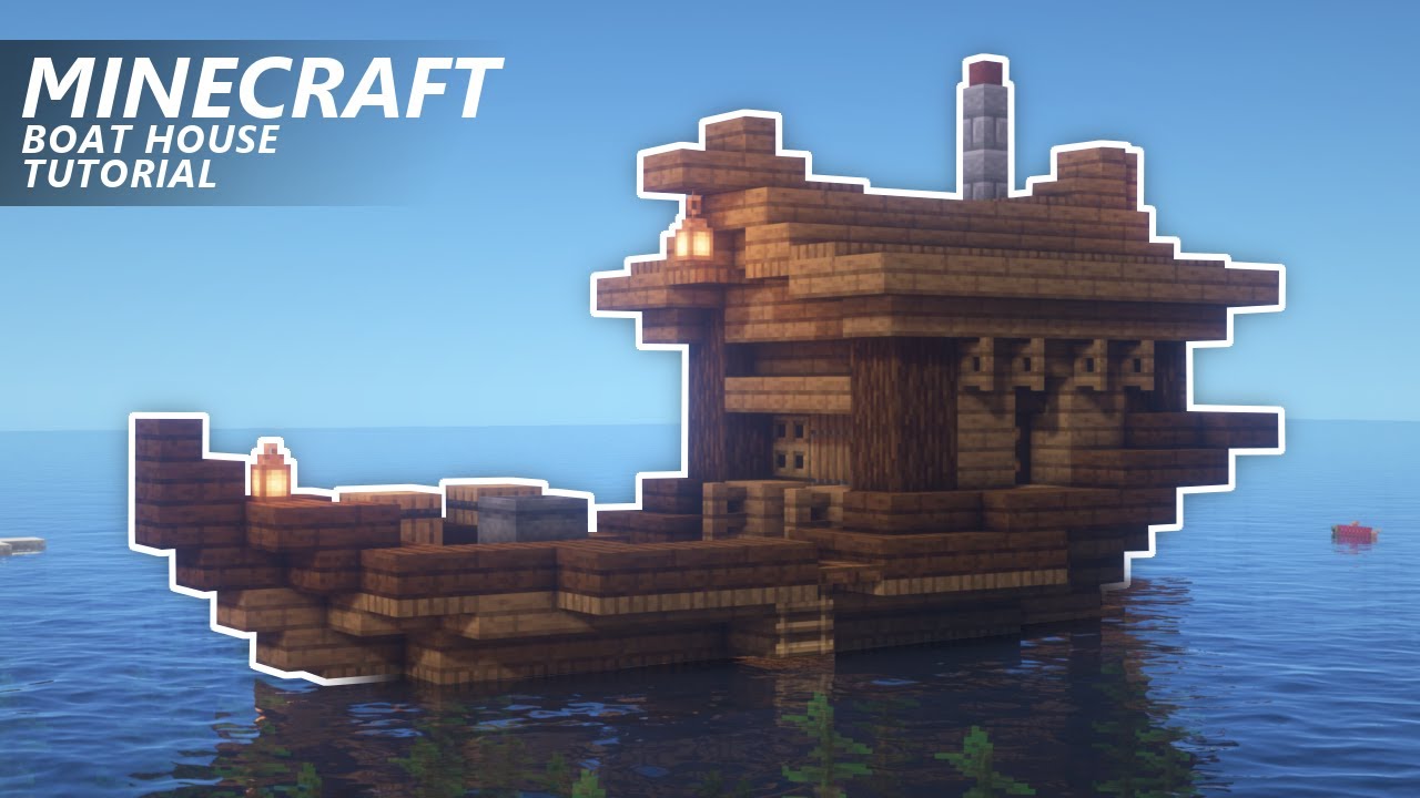Minecraft: How to Build a Boat House  Small Ship Tutorial