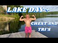 LAKE DAY + CHEST AND TRIS WORKOUT #fyp #motivation