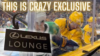 A FULL TOUR of the Lexus Lounge at Bridgestone Arena and We Sit on the Glass!!!!