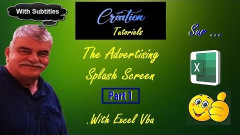 - Excel Vba Tutorial - The Advertising Splash Screen - Part 1 (With Subtitles)