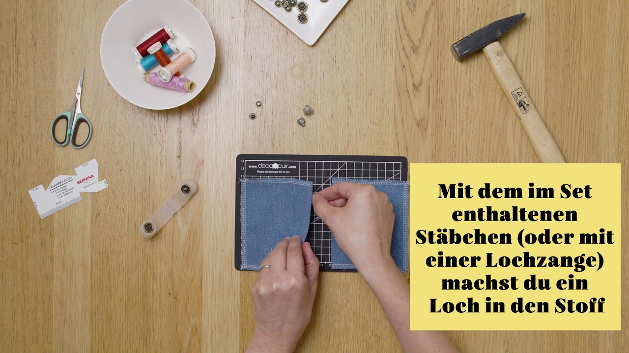 Druckknöpfe befestigen: Video Tutorial - YouTube