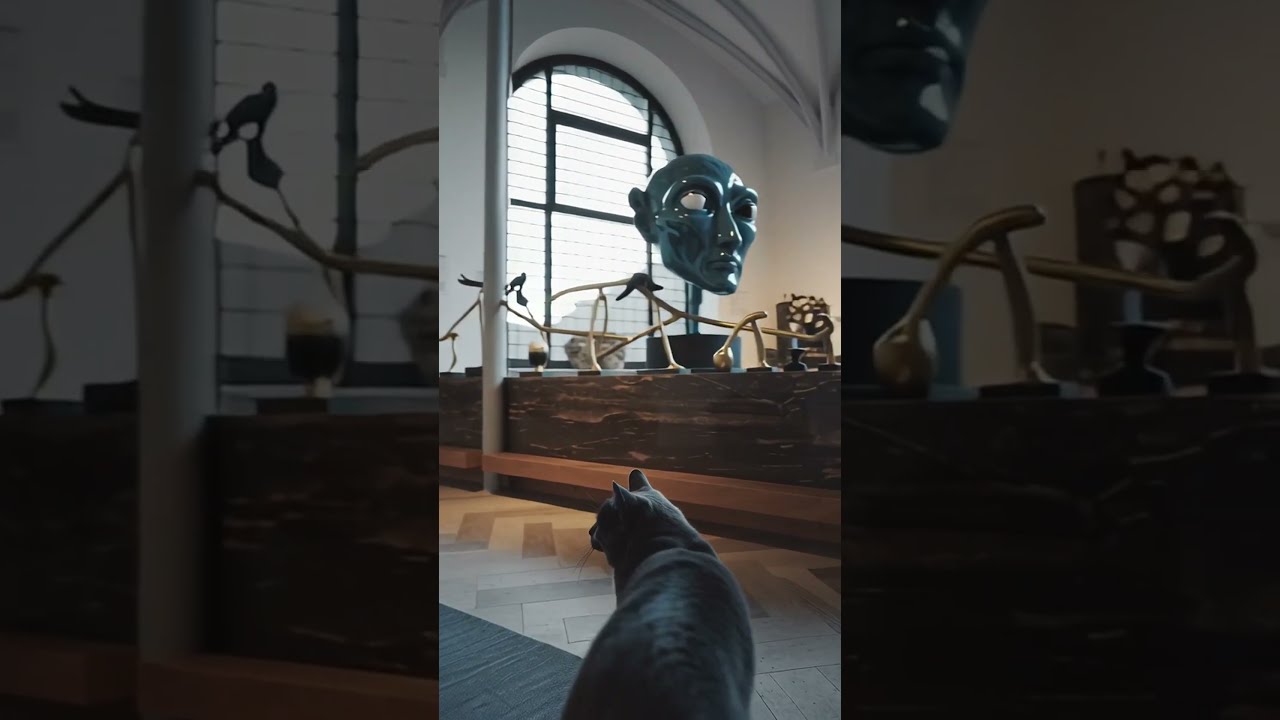 🎭 Cat vs Sculpture – 5 Seconds of Curiosity  