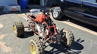 1986 TRX250R First start after top end rebuild and vforce 3 reeds. (It was lean)