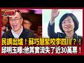【超政點！】蘇巧慧要追上李四川了？最新民調震撼曝光！李四川「半年慘流失30萬票」只贏6%！邱明玉重砲再爆：李四川2012年股票全賣才202萬 股息竟有977萬？！｜三立新聞LIVE