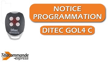 Programmer une télécommande DITEC GOL4 C