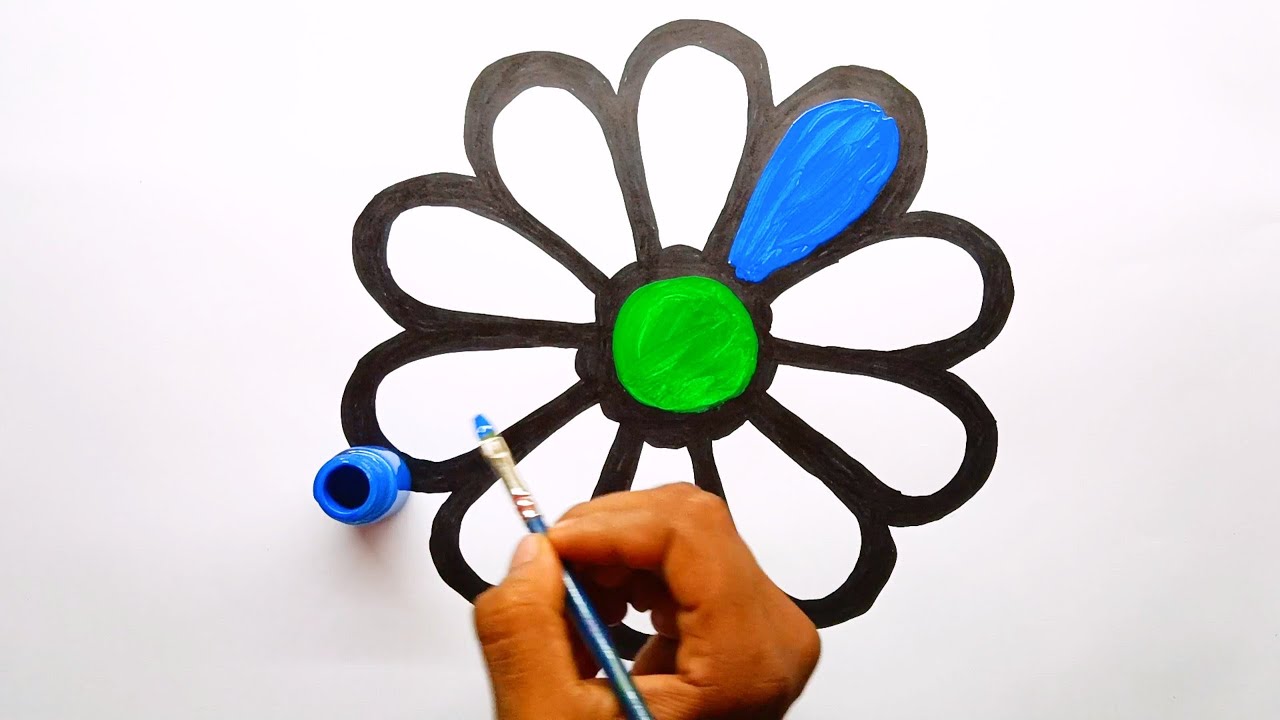 Glitter toy flower coloring and drawing for kids, toddlers_#33