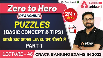 Puzzles | Basic Concept & Tips (P-1) | Reasoning | Adda247 Banking Classes | Lec #42