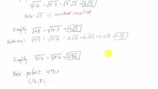 Simplifying Radical Expressions