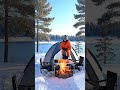 Winter Lakeside Camping Timelapse ❄️ Cozy Campfire &amp; Calm Water