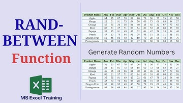 RANDBETWEEN Function in Microsoft Excel