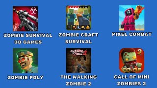 Zombie Survival 3D Games, Zombie Craft Survival, Pixel Combat, Zombie Poly, The Walking Zombie 2 screenshot 2