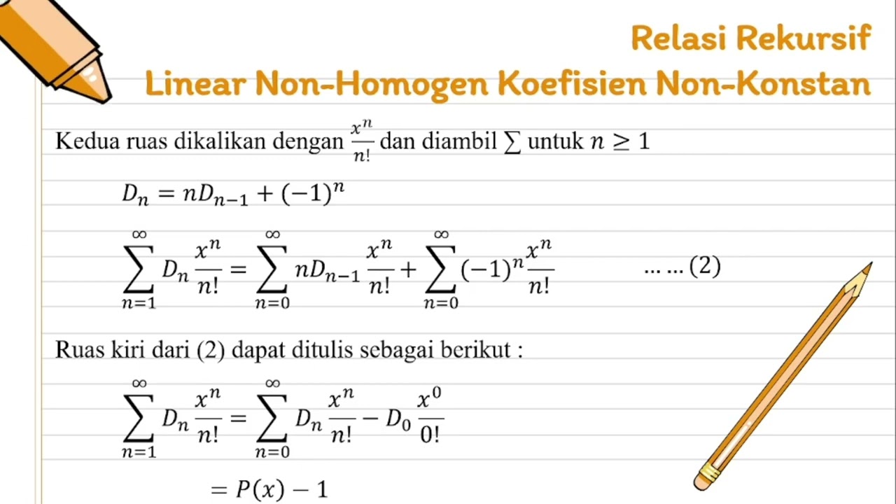PENYELESAIAN RELASI REKURSIF LINEAR NON-HOMOGEN (FPE) || MATEMATIKA DISKRIT