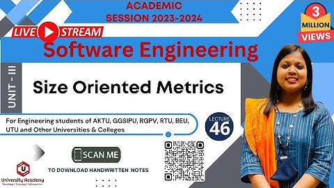 SE46: Size Oriented Metrics | Software Measurement and Metrics Various Size Oriented Measures