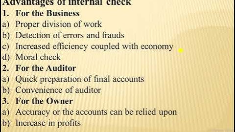 PPA-S16 - Advantages & Disadvantages of Internal Check