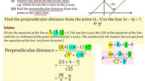 LC HL perpendicular distance between lines
