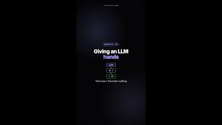 Tool use / function calling — giving an LLM hands #Shorts