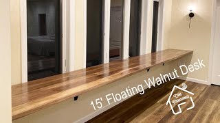 Celebrity 15' Floating Walnut Desk Build Wealth