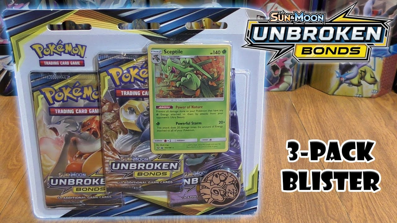 unbroken bonds 3 booster pack box Pokmon TCG: Sun & Moon: Pack: Scepcile 3Pk Blister Booster Packs Toys Pokemon Sun & Moon Unbroken