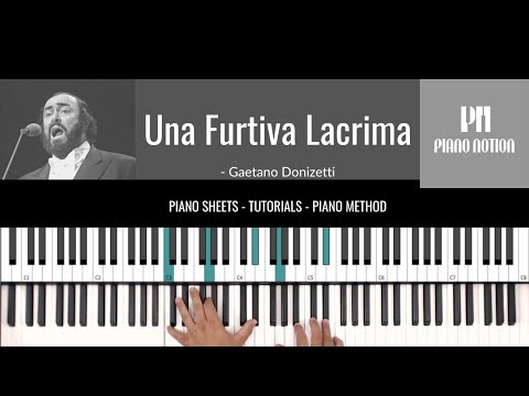 Una Furtiva Lacrima  (Easy Piano) - Gaetano Donizetti, Luciano Pavarotti