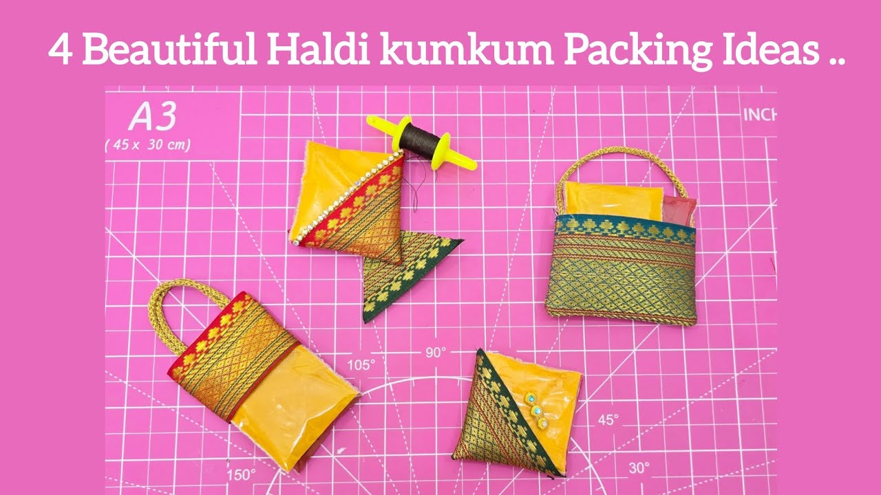 4 Beautiful Haldi Kumkum Packing Ideas | Haldi Kumkum .. - YouTube