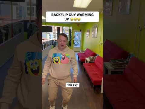 🤣🤣 BACKFLIP Guy WARMING Up for the 5th time🤣🤣 #shorts #funny #iphone14 #apple #iphone #ios #fyp