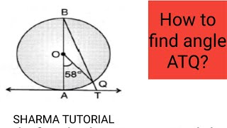In the given figure, AB is a diameter of a circle with center O and AT is a tangent. If ∠AOQ=58⁰