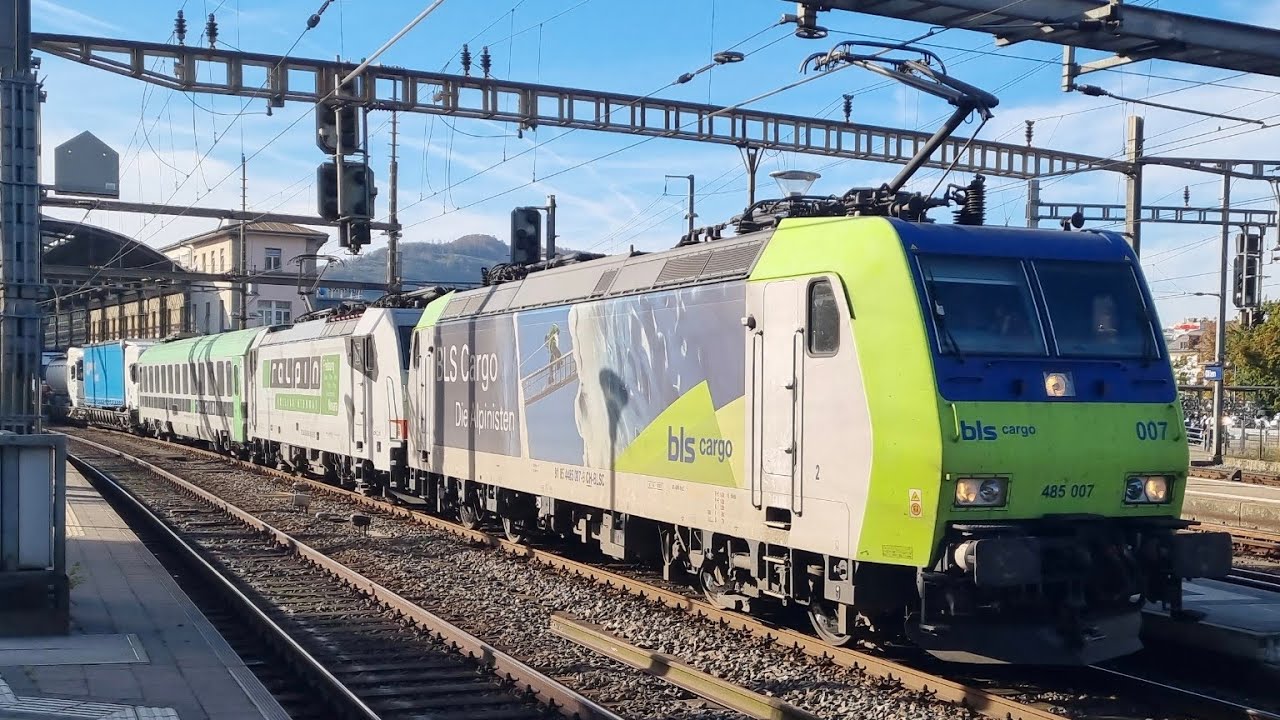 [Archiv] BLSC Re 485 und Re 486 mit RoLa durchfahrt in Olten