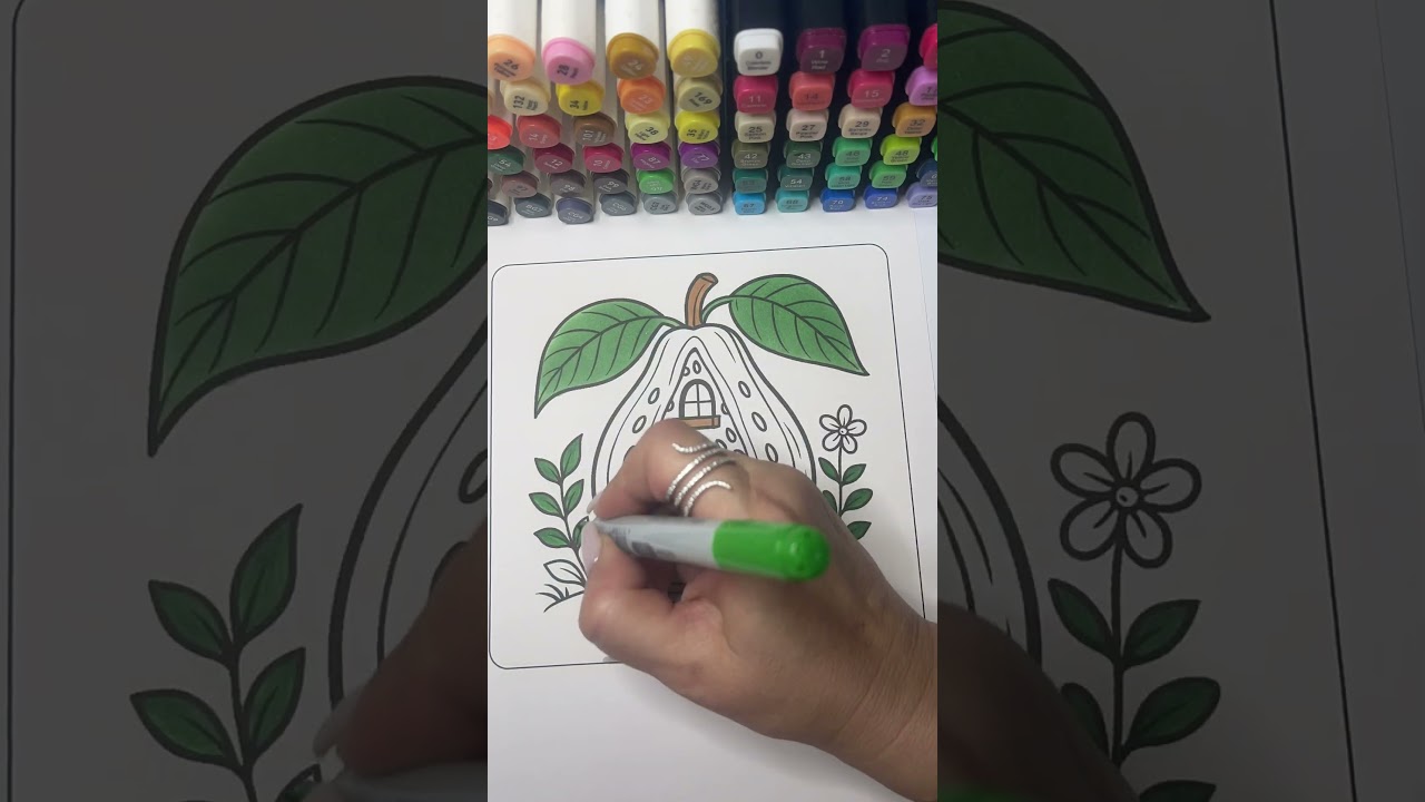 Coloring a Papaya House | Cozy Whimsical Coloring