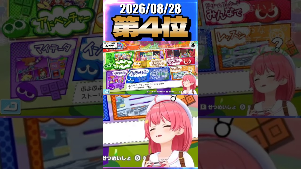 8/28 草コメント数ランキング第4位 #さくらみこ 0時間6分ごろ