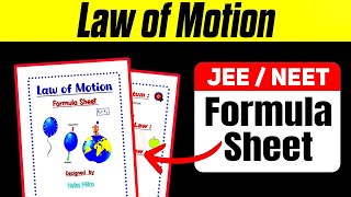 Class 11 Physics Formula Sheet of Laws of motion | Class 11th Physics chapter 5 | @Notes_Mitra