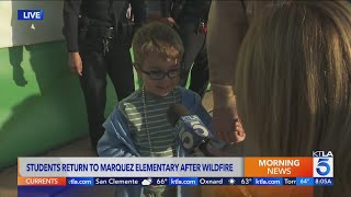 Elementary School Students Return To School In Pacific Palisades Months After Wildfire 