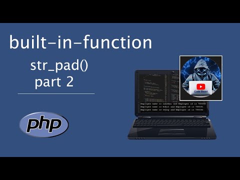 lesson (5) built-in-function in PHP in Arabic str_pad() part 2 بالعربي