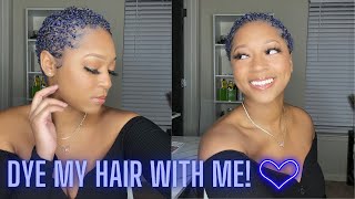 Bleaching and dyeing my hair blue/purple-ish | adore periwinkle and kiss colors orchid