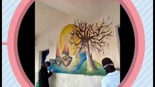 أجمل لوحة جدارية بريشة المبدعة مروة ابو زيد