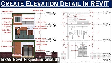 Create Elevation Detail in Revit | 16x48 House design Tutorial 08