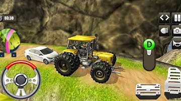 Real Tractor Pulling Simulator - Towing Vehicles : Tractor Trolley Cargo | Android Gameplay
