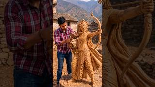 Lakdi Ki Murti Carving 🪵✨ #ai #shortfeed #viral