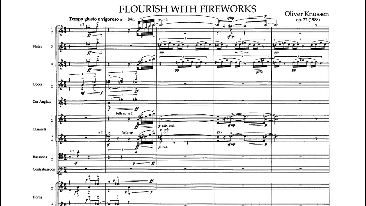 [Score] Oliver Knussen - Flourish with Fireworks, Op. 22 (1988) for large orchestra