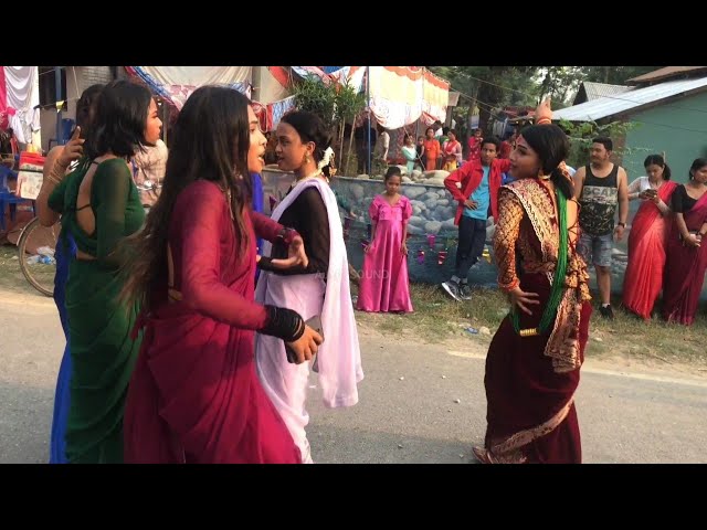 Lahanga Uthawake Abhinand Karela Tharu Wedding Dance in Chitwan||2022||AJYC SOUND class=