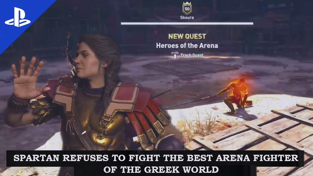AC Odyssey [PS5] Spartan Refuses to Fight  the Best Arena Fighter of Greek World