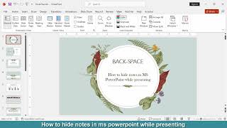 How to hide notes in MS PowerPoint while presenting