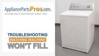 Washer Won't fill? - Top 5 Problems and Fixes - Top-Loading and Side-Loading Washing Machines
