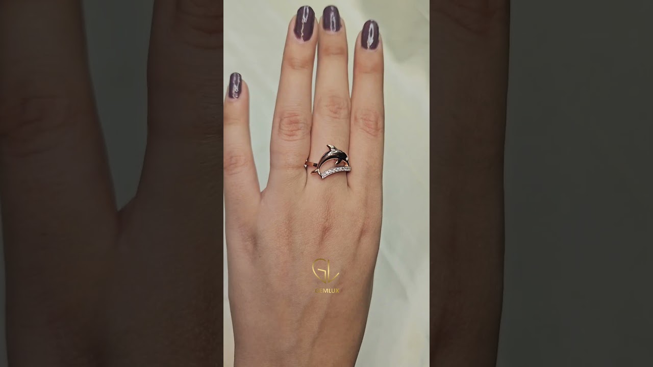 🌊 Dolphin Style Moissanite Diamond Ocean Ring 💍 