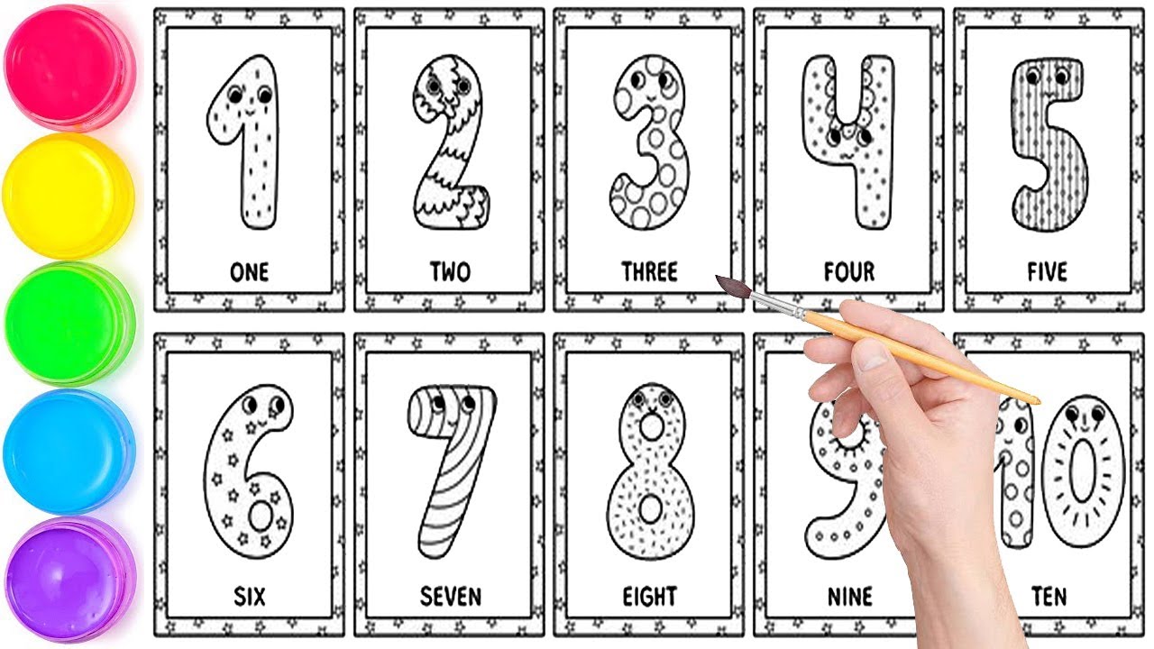 123s Coloring Page // Numbers Painting & Coloring for Kids // 123 for Children // KS ART