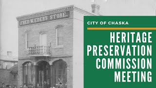 Chaska Heritage Preservation Commission Meeting 2.6.24