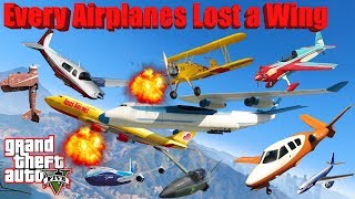 GTA V: Every Airplanes Lost a Wing Longer Crash and Fail Compilation (60FPS)