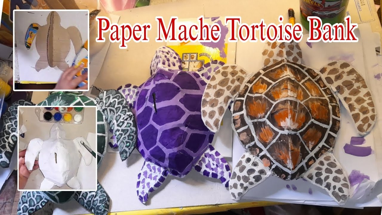 Paper Mache Tortoise Bank | Paper Machd Ideas