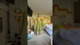 trying on a lehenga💚💚💚
