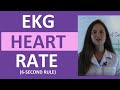 EKG Rhythm  | How to Count the Heart Rate on EKG strip 6 (six) Second Rule