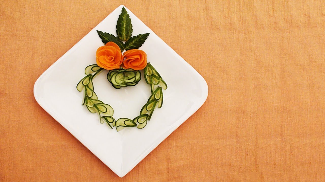 Lovely Carrot & Cucumber Rose - Vegetable Crafts - Fruit Decoration